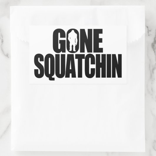 Gone Squatchin Rechteckiger Aufkleber (Tasche)