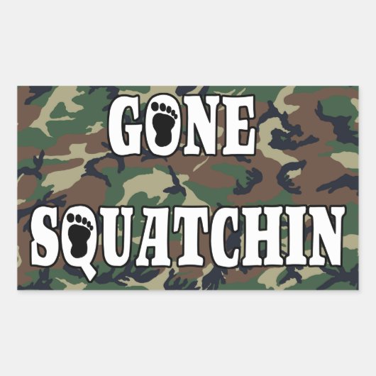 GONE SQUATCHIN RECHTECKIGER AUFKLEBER (Vorderseite)