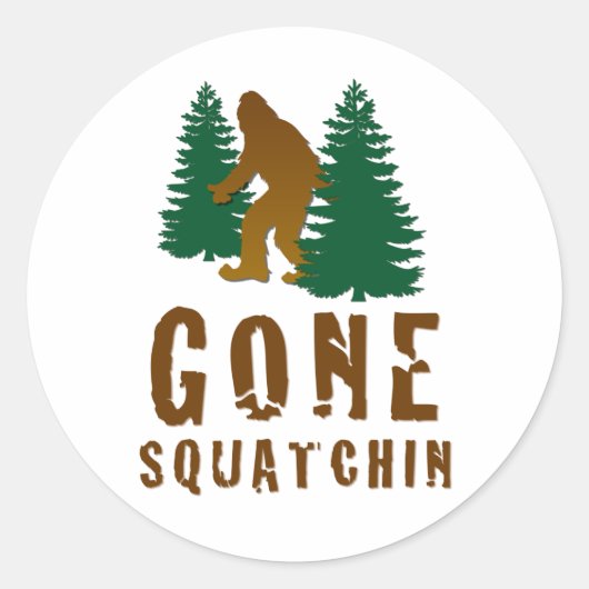 Gone Squatchin Runder Aufkleber (Vorderseite)