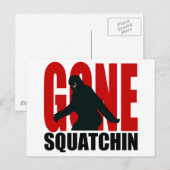 Gone Squatchin - Schwarz und Rot Postkarte (Vorne/Hinten)