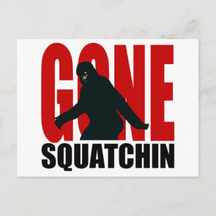 Gone Squatchin - Schwarz und Rot Postkarte