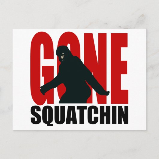 Gone Squatchin - Schwarz und Rot Postkarte (Vorderseite)