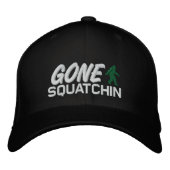 Gone Squatchin - Schwarz-weiß und grün Bestickte Kappe (Vorderseite)