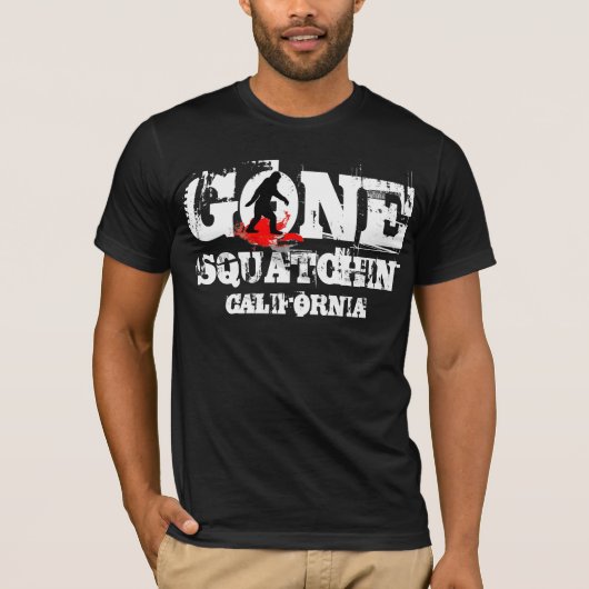 Gone Squatchin *Schwarzer Squatch* T-Shirt (Vorderseite)