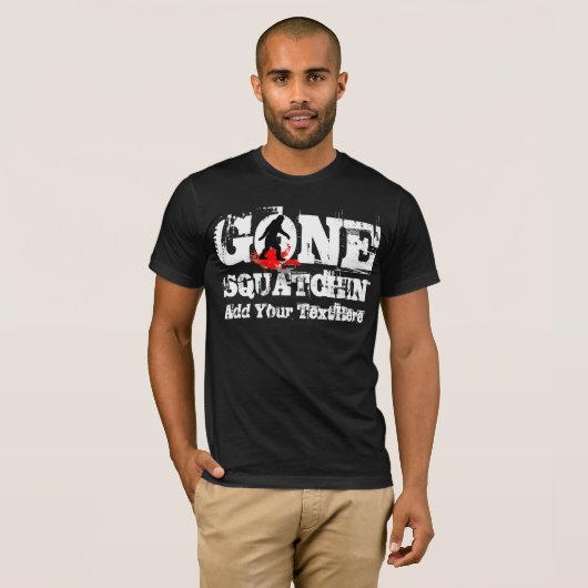 Gone Squatchin *Schwarzer Squatch* T-Shirt (Vorne ganz)