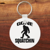 Gone Squatchin - Schwarzweiß Schlüsselanhänger (Vorderseite)