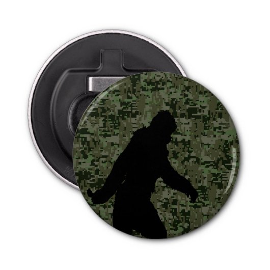 Gone Squatchin-Silhouette über digitale Camouflage Flaschenöffner (Vorderseite)