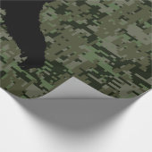 Gone Squatchin-Silhouette über digitale Camouflage Geschenkpapier (Ecke)