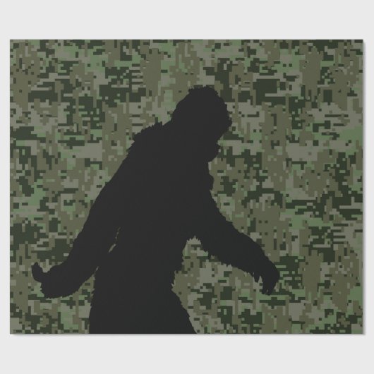 Gone Squatchin-Silhouette über digitale Camouflage Geschenkpapier (Flach)