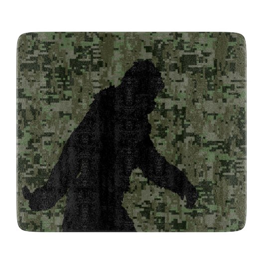 Gone Squatchin-Silhouette über digitale Camouflage Schneidebrett (Vorderseite)