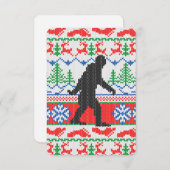 Gone Squatchin Ugly Christmas Sweater Strick Style Einladung (Vorne/Hinten)