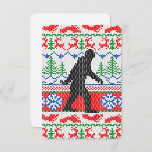 Gone Squatchin Ugly Christmas Sweater Strick Style Einladung (Vorne/Hinten)
