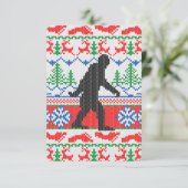 Gone Squatchin Ugly Christmas Sweater Strick Style Einladung (Stehend Vorderseite)
