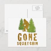 Gone Squatchin (Vintag) Postkarte (Vorne/Hinten)
