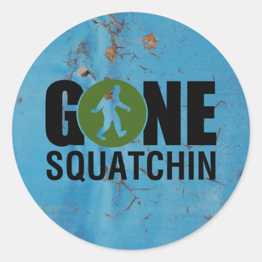 Gone Squatchin Vintag Runder Aufkleber (Vorderseite)