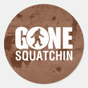 Gone Squatchin Vintag Runder Aufkleber