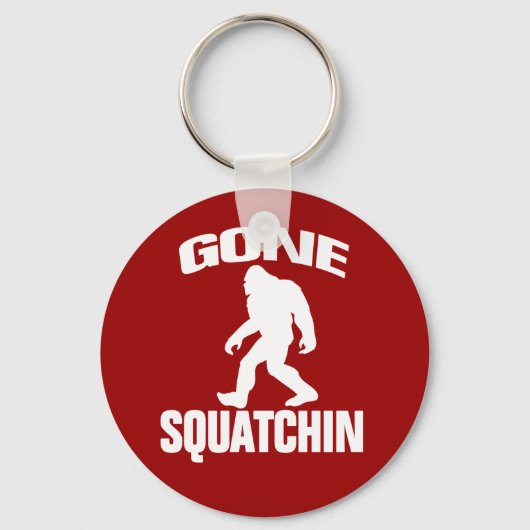 Gone Squatchin - weiß und rot Schlüsselanhänger (Vorderseite)