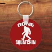 Gone Squatchin - weiß und rot Schlüsselanhänger (Vorderseite)