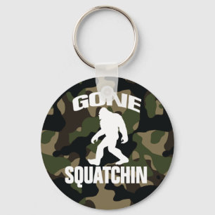 Gone Squatchin weiße Logo mit Camouflage Hintergru Schlüsselanhänger