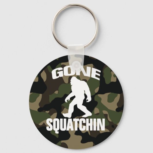 Gone Squatchin weiße Logo mit Camouflage Hintergru Schlüsselanhänger (Vorderseite)