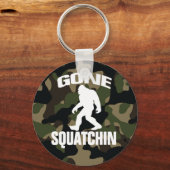 Gone Squatchin weiße Logo mit Camouflage Hintergru Schlüsselanhänger (Vorderseite)
