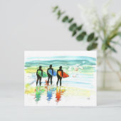 Gone Surfing v.1 Postkarte (Stehend Vorderseite)