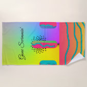 Gone Swimming' Regenbogen Geo Mix Strandtuch (Vorderseite)