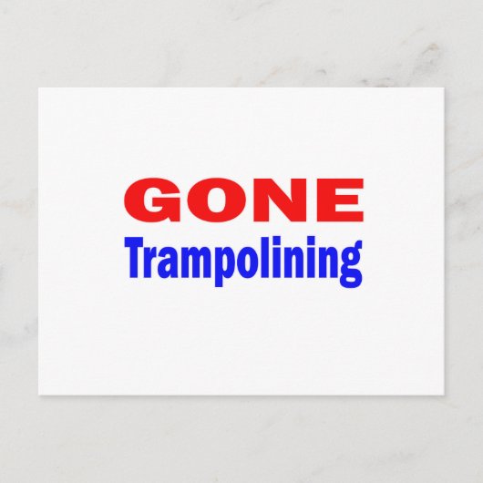 Gone Trampolining. Postkarte (Vorderseite)