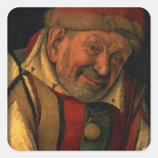 Gonella, Ferrara Court jester, c.1445 Quadratischer Aufkleber (Vorderseite)