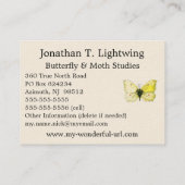 Gonepteryx rhamni - Die Schmetterlingsmühle Visitenkarte (Rückseite)