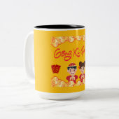 Gong Xi Fa Cai, chinesisches Neujahr 2025 Zweifarbige Tasse (Vorderseite Links)