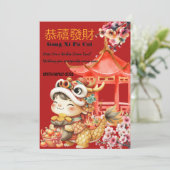 Gong Xi Fa Cai-Dragon Chinesisch Neujahr-Lunar 202 Einladung (Stehend Vorderseite)
