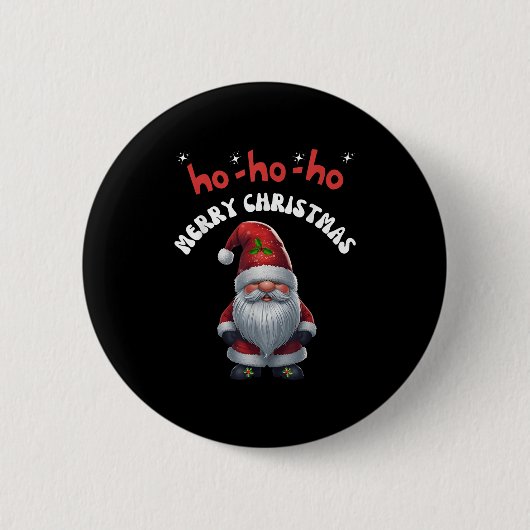 Gonk Gnome Merry Christmas Santa Cute Button (Vorderseite)