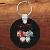 Gonks Christmas Santa Claus Reindeers  Schlüsselanhänger (Vorderseite)