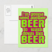 Gonna braucht noch ein Bier Postkarte (Vorne/Hinten)