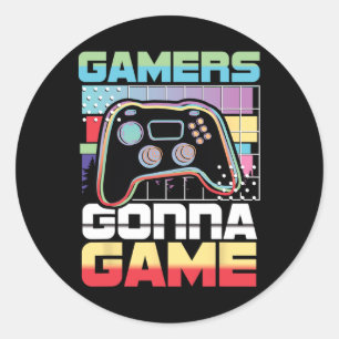 Gonna Game Video Game Player Gaming Funny Runder Aufkleber