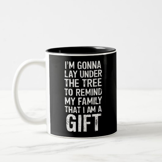 Gonna lay unter den Tree Xmas Familiengeschenken Zweifarbige Tasse (Links)