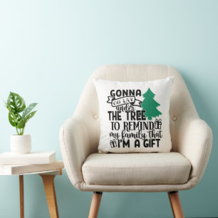 Gonna liegt unter dem Baum, weil ich ein Geschenk  Kissen