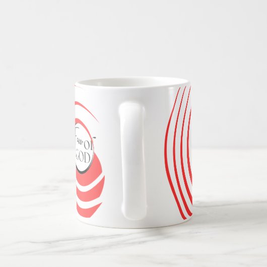 Gönnen Sie der Tasse Gottes - Roter & Weiß Swirl (Henkel)