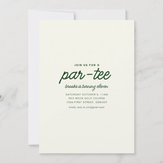 Gönnen Sie sich einen Besuch bei einer Party im Pa Einladung (Vorderseite)