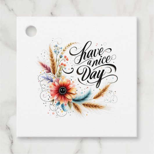 Gönnen Sie sich einen schönen Blumentag Geschenkanhänger (Vorderseite)