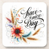 Gönnen Sie sich einen schönen Blumentag Getränkeuntersetzer (Vorderseite)