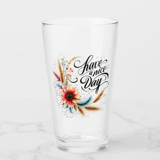 Gönnen Sie sich einen schönen Blumentag Glas (Vorderseite)