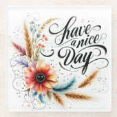 Gönnen Sie sich einen schönen Blumentag Glasuntersetzer (Vorderseite)