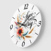 Gönnen Sie sich einen schönen Blumentag Große Wanduhr (Winkel)