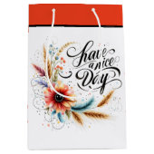 Gönnen Sie sich einen schönen Blumentag Mittlere Geschenktüte (Vorderseite)