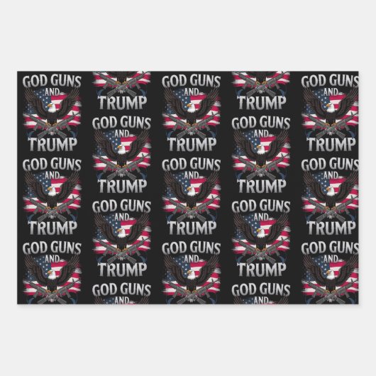 Gonnenfeuer und Trump rütteln die amerikanische Fl Geschenkpapier Set (Vorderseite)