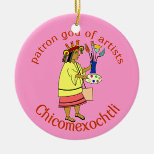 Gönnergott Chicomexochtli Malers Keramikornament