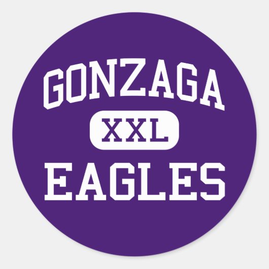 Gonzaga - Adler - Uni - Washington Runder Aufkleber (Vorderseite)