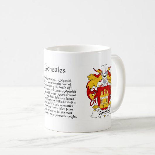 Gonzales Familienwappenschale Kaffeetasse (VorderseiteRechts)
